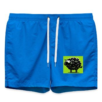 Mouton noir - Short de bain - cobalt blue - Devant - AI Model Male 185 light (185cm)