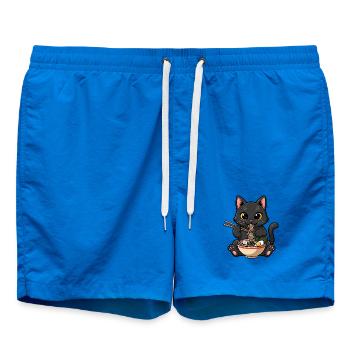 Schwarze Katze gierige Ramen - Badeshorts - Cobalt blue - Vorne