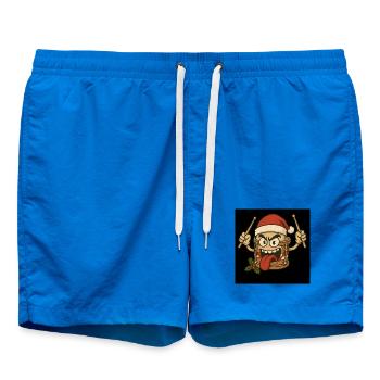 Christmas drum with a cheeky face - Swim Trunks - cobalt blue - Front
