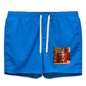 Lapin de Noël en costume de Père Noël - Short de bain - cobalt blue - Devant