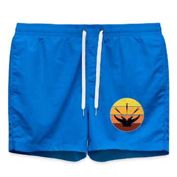 Acupuncturist Vintage Sunset Healing Hands  - Swim Trunks - cobalt blue - Front