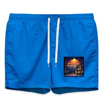 Urban Raccoon Moonchild Graffiti - Swim Trunks - cobalt blue - Front