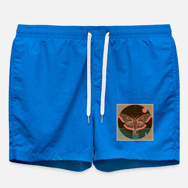 Luna Moth – Rétro Geometry Moth Design - Short de bain - cobalt blue