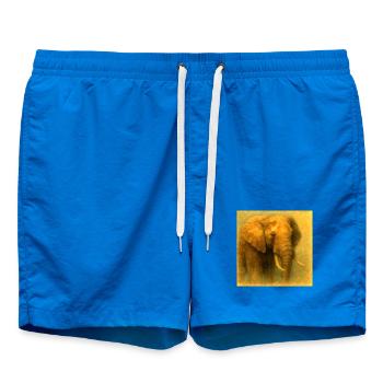 Goldener Elefant im bemalten Stil - Badeshorts - Cobalt blue - Vorne