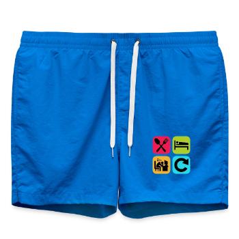 Eat Sleep Work Repeat Funny Quote Job - Swim Trunks - cobalt blue - Front