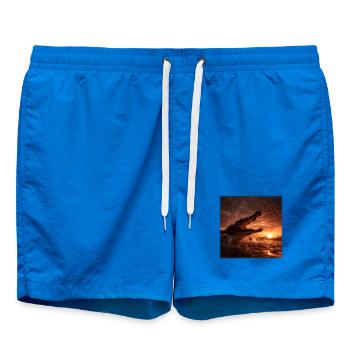 Wild Crocodile Action Sunset River - Swim Trunks - cobalt blue - Front