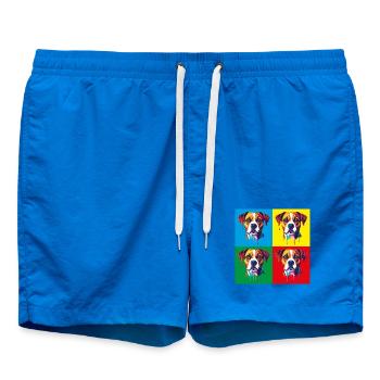 Pop-Art Hund Vierfarbig - Badeshorts - Cobalt blue - Vorne