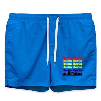 BERLIN REGENBOGEN SKYLINE, PRIDE HAUPTSTADT! LGBTQ - Badeshorts - Cobalt blue - Vorne