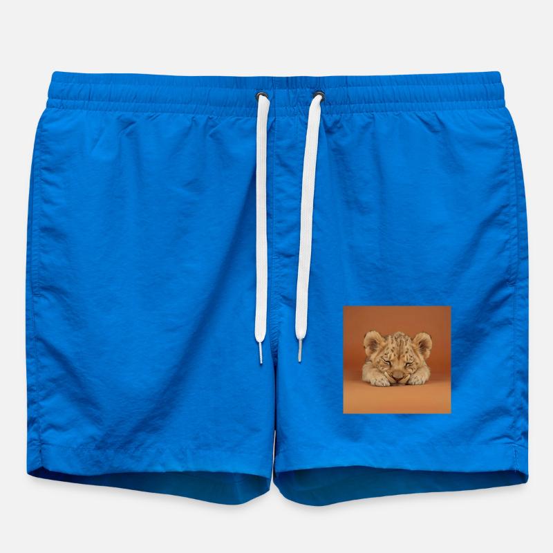 Sleeping cheetah cub - Swim Trunks - cobalt blue