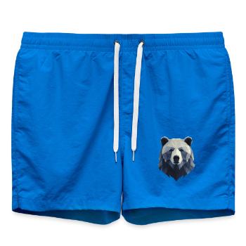 Tête d'ours, dessin ours fort, symbole puissance - Short de bain - cobalt blue - Devant