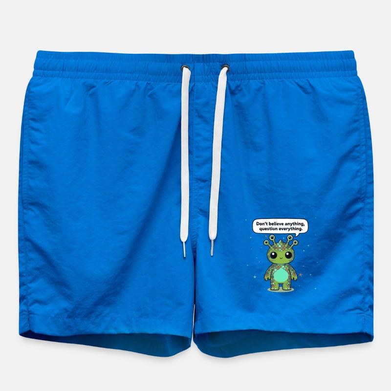 Curious Alien - Statement: Question everything - Swim Trunks - cobalt blue