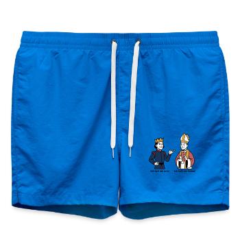 König und Bischof Cartoon - Badeshorts - Cobalt blue - Vorne - AI Model Male 185 light (185cm)