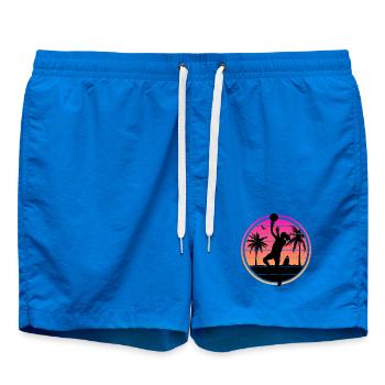 Basketball Player Sunset - Swim Trunks - cobalt blue - Front