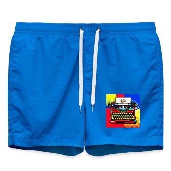 Machine à écrire Pop Art Bang - Short de bain - cobalt blue - Devant
