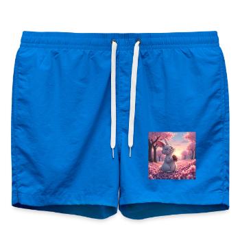 Manga drawing of a cute rabbit - Swim Trunks - cobalt blue - Front