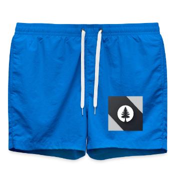 Tree silhouette in the circle of the moon - Swim Trunks - cobalt blue - Front