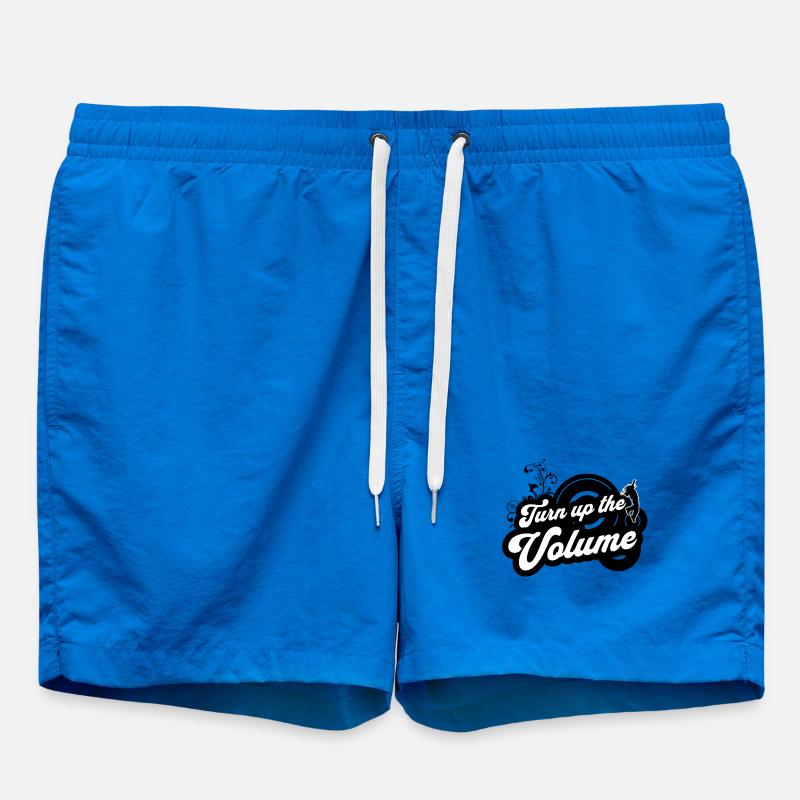 Volume Up — Schwarzes Retro-Skript - Badeshorts - Cobalt blue