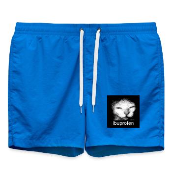 Ibuprofen Cat Shirt | Dark Humor Meme Aesthetic Te - Swim Trunks - cobalt blue - Front