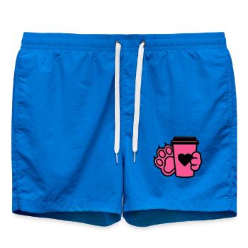 Hundepfote Kaffee Tasse Hunde Mama - Badeshorts - Cobalt blue - Vorne - AI Model Male 185 light (185cm)