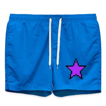 Pixel Star 8-Bit Power Up - Swim Trunks - cobalt blue - Front