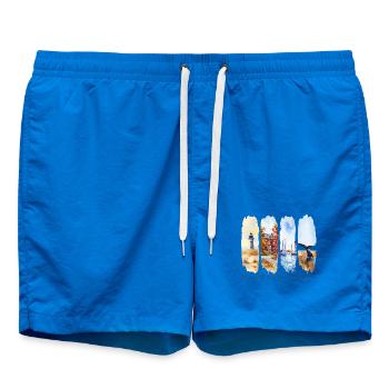 Voyage de vacances dans le Massachusetts – Histoire et mer - Short de bain - cobalt blue - Devant - AI Model Male 185 light (185cm)