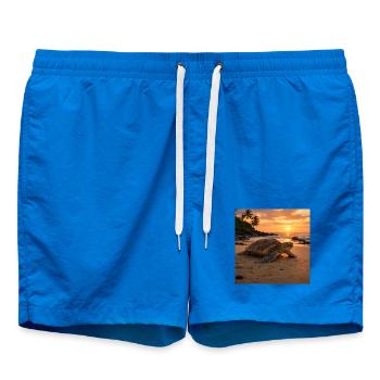 Sunset sea turtle - Swim Trunks - cobalt blue - Front