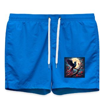 Blue Phoenix Under Full Moon - Swim Trunks - cobalt blue - Front