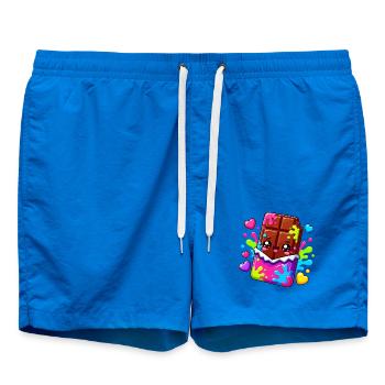 Kawaii Schokoblock mit Farbspritzern - Badeshorts - Cobalt blue - Vorne