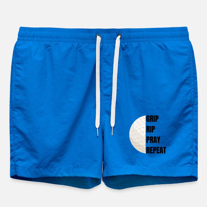 Grip Rip Pray Repeat – Golfslogan - Badeshorts - Cobalt blue