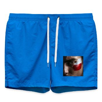 Polish Blood War Colors - Patriotic - Swim Trunks - cobalt blue - Front