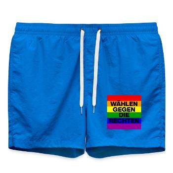 WÄHLEN GEGEN DIE RECHTEN, NIE WIEDER, NO NZS - Badeshorts - Cobalt blue - Vorne