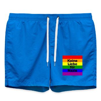 KEINE LIEBE FÜR NAZIS, NIE WIEDER, NO NZS, FCK AFD - Badeshorts - Cobalt blue - Vorne