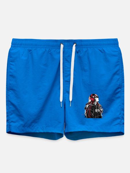 Cyberpunk Anime Hoodie - Badeshorts - Cobalt blue
