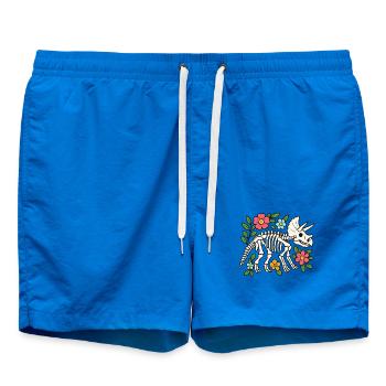 Triceratops Skelett mit Blumen - Badeshorts - Cobalt blue - Vorne - AI Model Male 185 light (185cm)