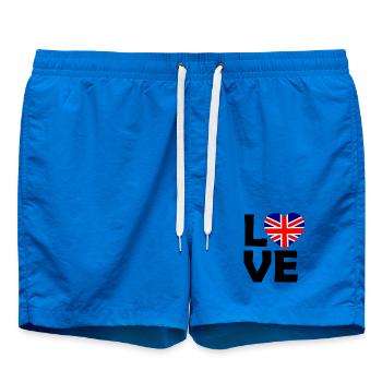 UK Flaggenherz - Badeshorts - Cobalt blue - Vorne - AI Model Male 185 light (185cm)