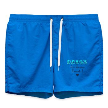 Danke für Einsatz - Badeshorts - Cobalt blue - Vorne - AI Model Male 185 light (185cm)