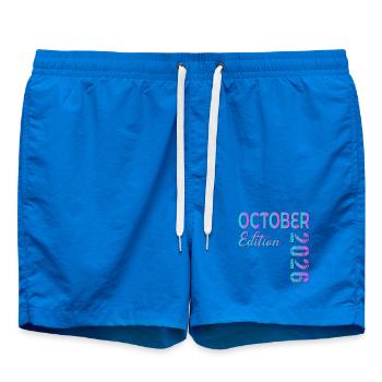 Geburt, Oktober 2026 - Badeshorts - Cobalt blue - Vorne - AI Model Male 185 light (185cm)