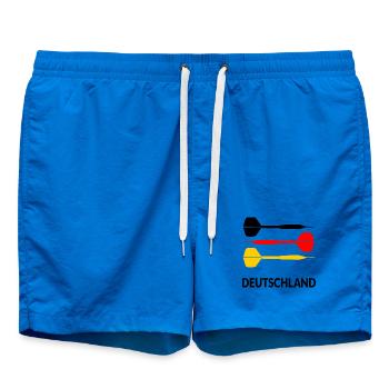 Deutschland Darts Dartpfeile - Badeshorts - Cobalt blue - Vorne - AI Model Male 185 light (185cm)