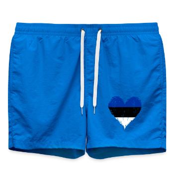 Estland Herzflagge Grunge - Badeshorts - Cobalt blue - Vorne - AI Model Male 185 light (185cm)