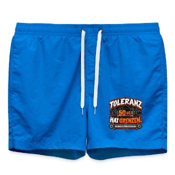 Produktdesigner – Toleranz hat Grenzen - Badeshorts - Cobalt blue - Vorne - AI Model Male 185 light (185cm)