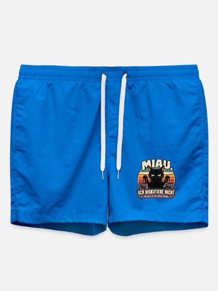 Lutige Katze für Gamer und Katzenfreunde - Badeshorts - Cobalt blue