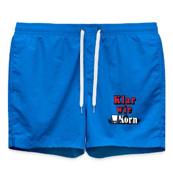 Korn , Party , Weizenkorn ,Klar wie Korn (25) - Badeshorts - Cobalt blue - Vorne - AI Model Male 185 light (185cm)
