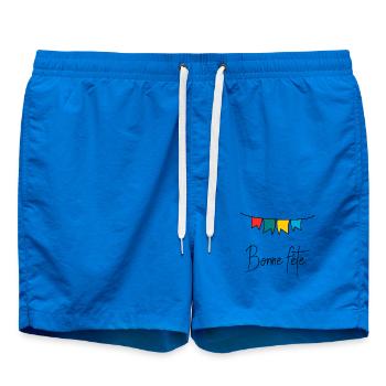 HAPPY FATHER'S DAY. DAD. FATHER'S DAY. FATHER - Swim Trunks - cobalt blue - Front - AI Model Male 185 light (185cm)