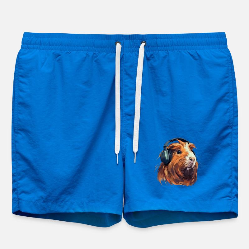 Cochon d’Inde avec des écouteurs - Short de bain - cobalt blue