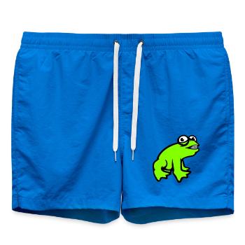 Frosch grinst cool lustig Comic verrückte Kröte - Badeshorts - Cobalt blue - Vorne