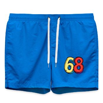 68 chiffres colorés - Short de bain - cobalt blue - Devant - AI Model Male 185 light (185cm)