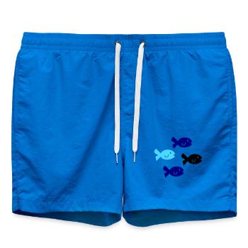 Fische Silhouette - Badeshorts - Cobalt blue - Vorne - AI Model Male 185 light (185cm)