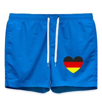 Deutsche Flagge in Herzform - Badeshorts - Cobalt blue - Vorne - AI Model Male 185 light (185cm)