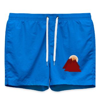 Rote Berge bei Sonnenaufgang - Badeshorts - Cobalt blue - Vorne - AI Model Male 185 light (185cm)
