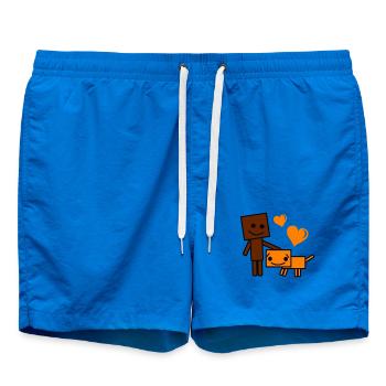 Chien et Buddy de dessins animés Ami du Cœur - Short de bain - cobalt blue - Devant - AI Model Male 185 light (185cm)